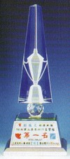 水晶獎盃-附LED燈座