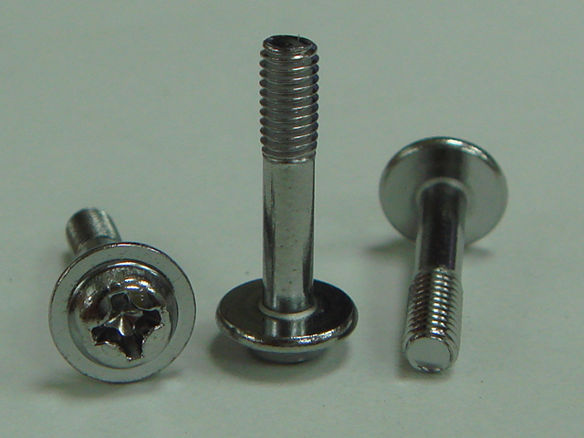 p头十字螺丝公制机械牙附一片固定华司铁镀铬