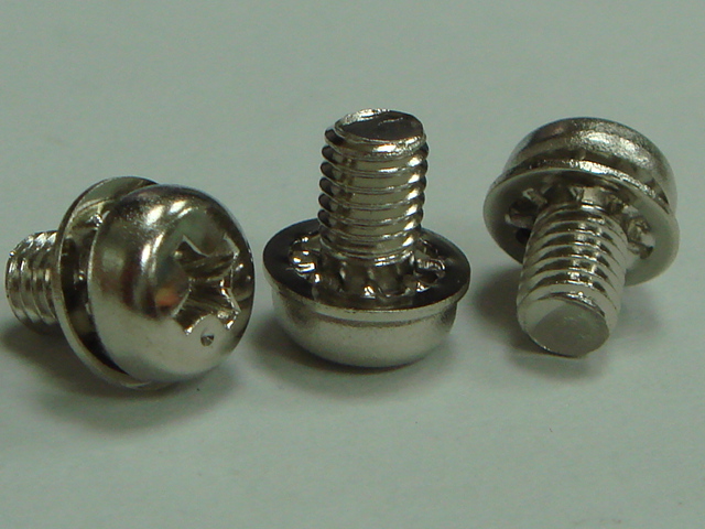 p头十字针穴螺丝公制机械牙附一片内齿活动华司铁镀镍